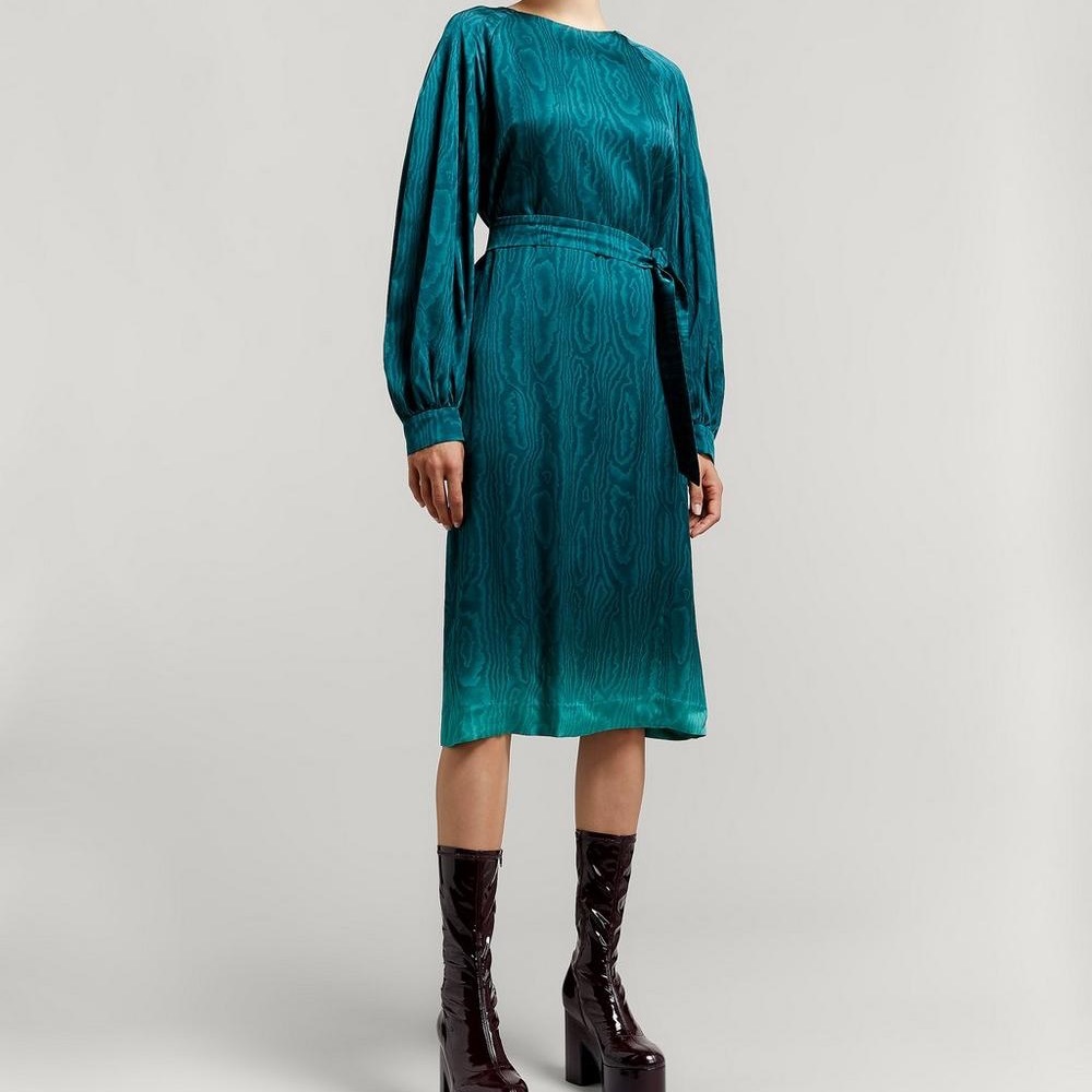 Dries Van Noten Moire Print MIDI Dress